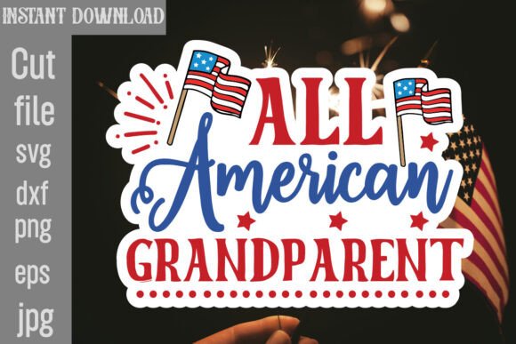 All American Grandparent SVG Cut File
