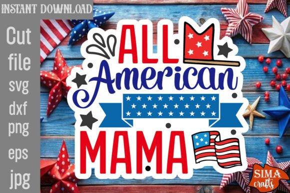 All American Mama SVG Cut File: Graphics and Crafts for Content Creation