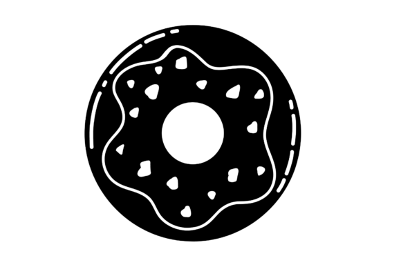 Black Frosted Donut with Chocolate Sprinkles