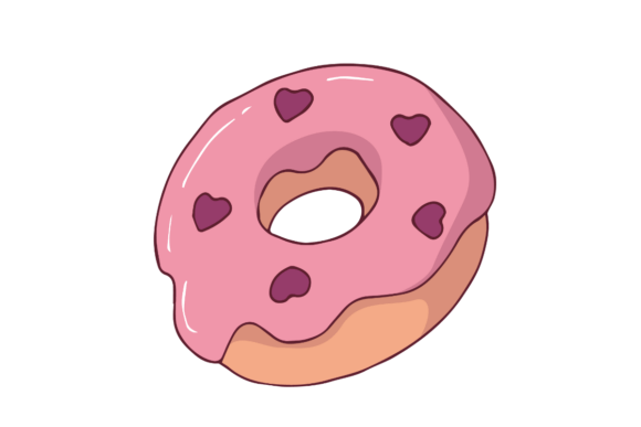 Heart Donut Graphics for Crafts and Content