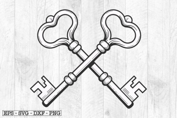 Heart Keys SVG Vintage Love Gift Shirt Graphics