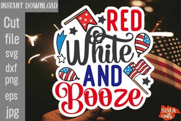 Red White and Booze SVG Cut File: Graphics and Crafts for Editorial Design