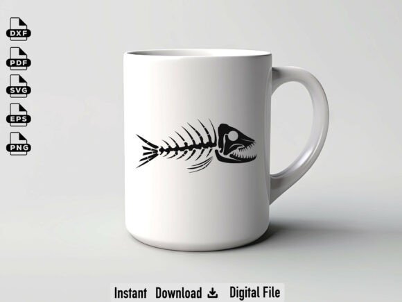 Skeleton Fish Svg, Vector Cut File