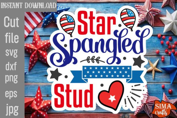 Star Spangled Stud SVG Cut File: Graphics and Crafts for 4th of July