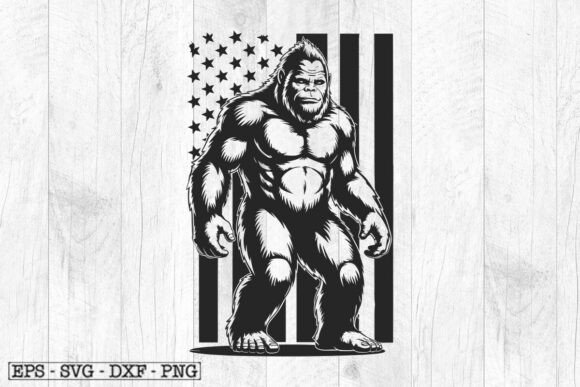 US Big Foot SVG American Flag SVG
